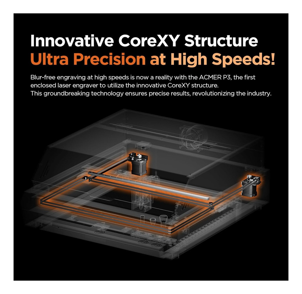 Cnc Laser Acmer P3 24w Cubierta+panal Aire+camara+rotativo