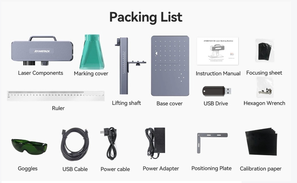 Atomstack M4 Laser De Fibra 2 En 1  Graba Metales/oro-plata