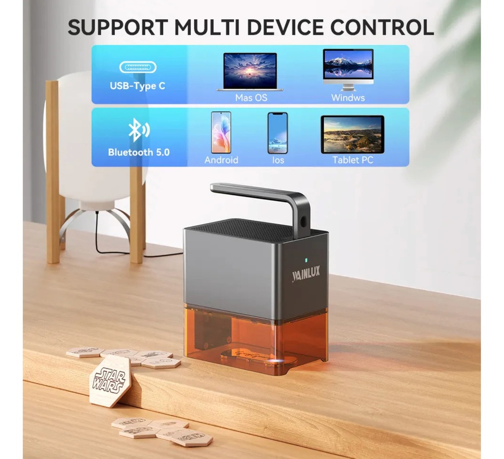 Mini Laser Portatil Wainlux Z4 - Puede Grabar En 360 Grados