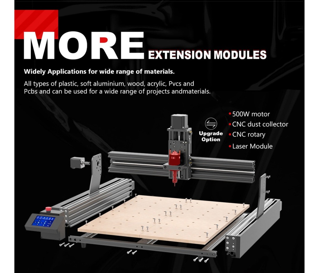 Router Cnc Dual 46x46 Cm Husillo 300w Laser 10w Opticos