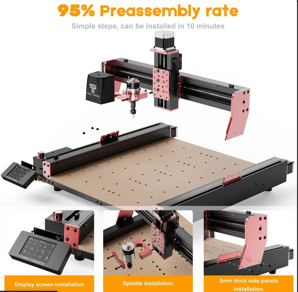 Router Cnc Two Trees Ttc 450pro 500w + Rotativo + Aspiradora