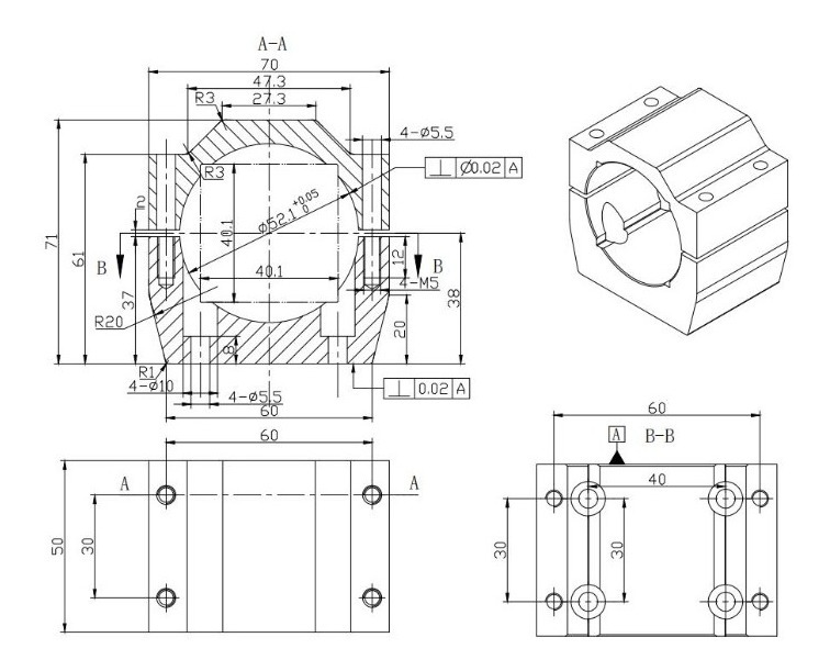 Abrazadera Husillo 52mm Y Laser 2 En 1 De Aluminio