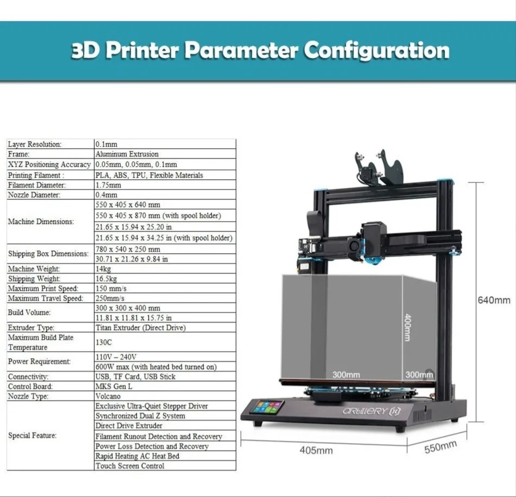 Impresora 3d Artillery Sidewinder X1 - Tienda Oficial !