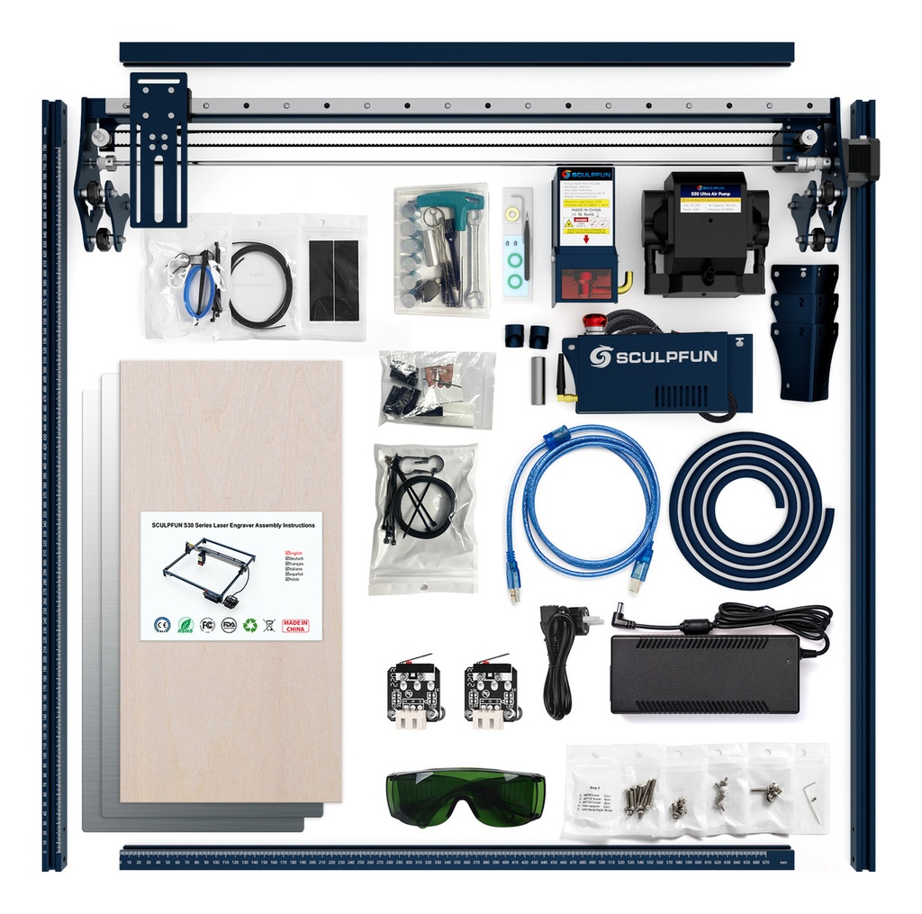 Máquina Cortadora Y Grabadora Láser Sculpfun S30 Ultra 22w