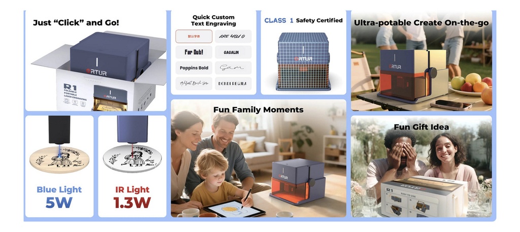 Grabadora Laser Ortur R1 5W + 1.3w Infrarrojo