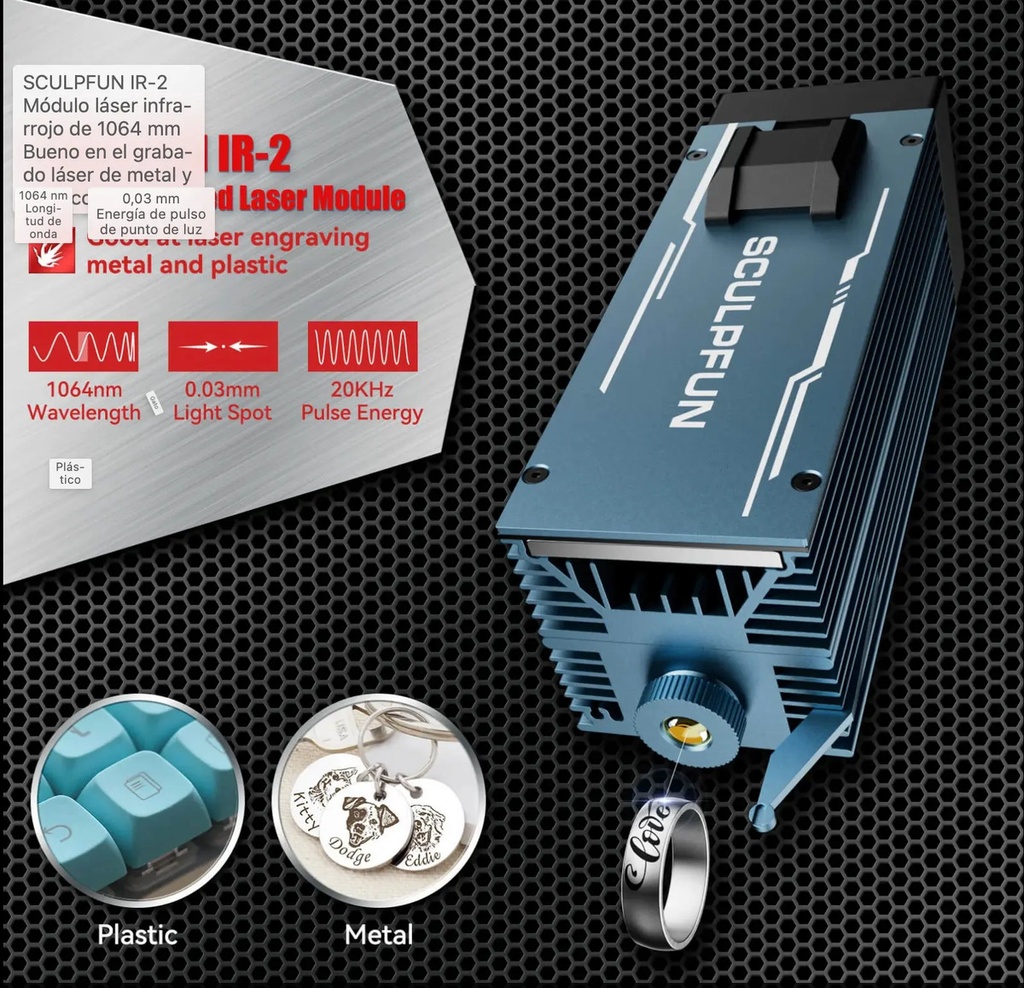 Módulo Láser Infrarrojo Sculpfun Ir-2w 1064nm  S9/s10/s10/sf