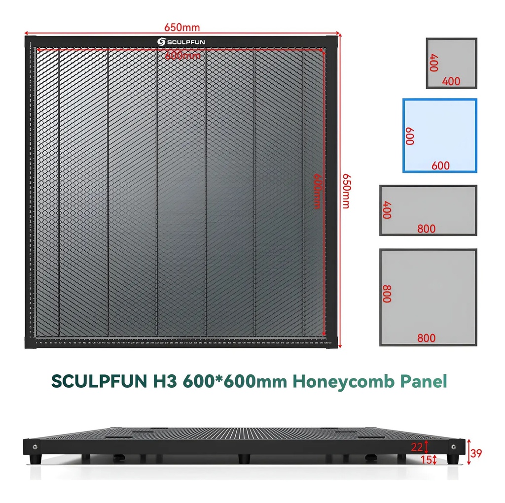 Panal Sculpfun H3 600*600mm Para Cnc Grabado Y Corte Laser