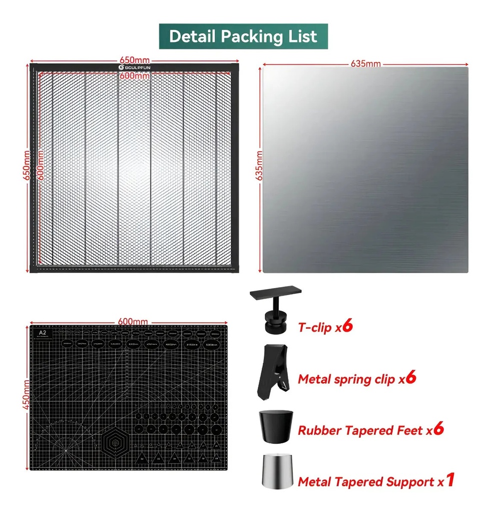 Panal Sculpfun H3 600*600mm Para Cnc Grabado Y Corte Laser