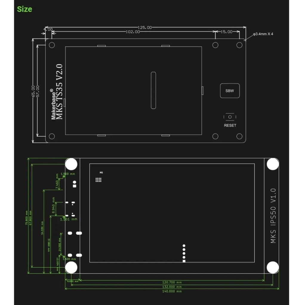 Display Pantalla Makerbase- Para Mks Ts35 3,5,/sgen L V1 Y 2