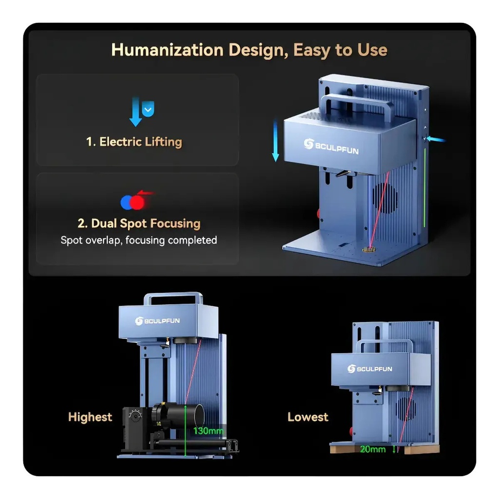 Grabador Laser Dual Sculpfun G9 -la Mas Versatil - Graba Oro