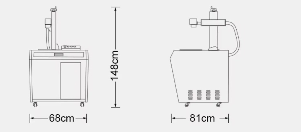 Laser De Fibra 60w Raycus Con Gabinete 20x20cm + Rotativo