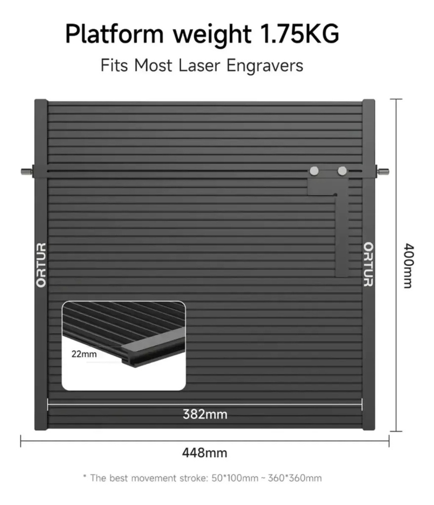 Plataforma Grabado Laser Ortur Lep 1.0 400x450 Mm