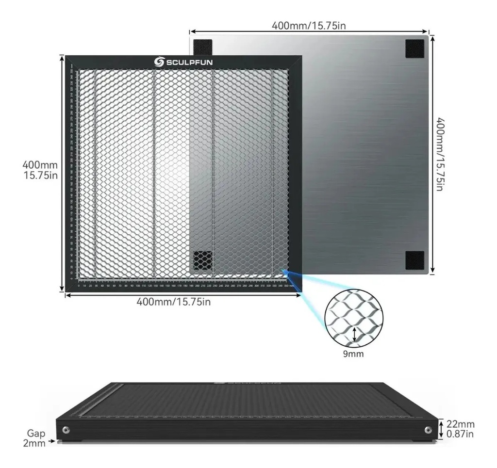 Panel Abejas Sculpfun 400x400 Mm Para Cnc Laser