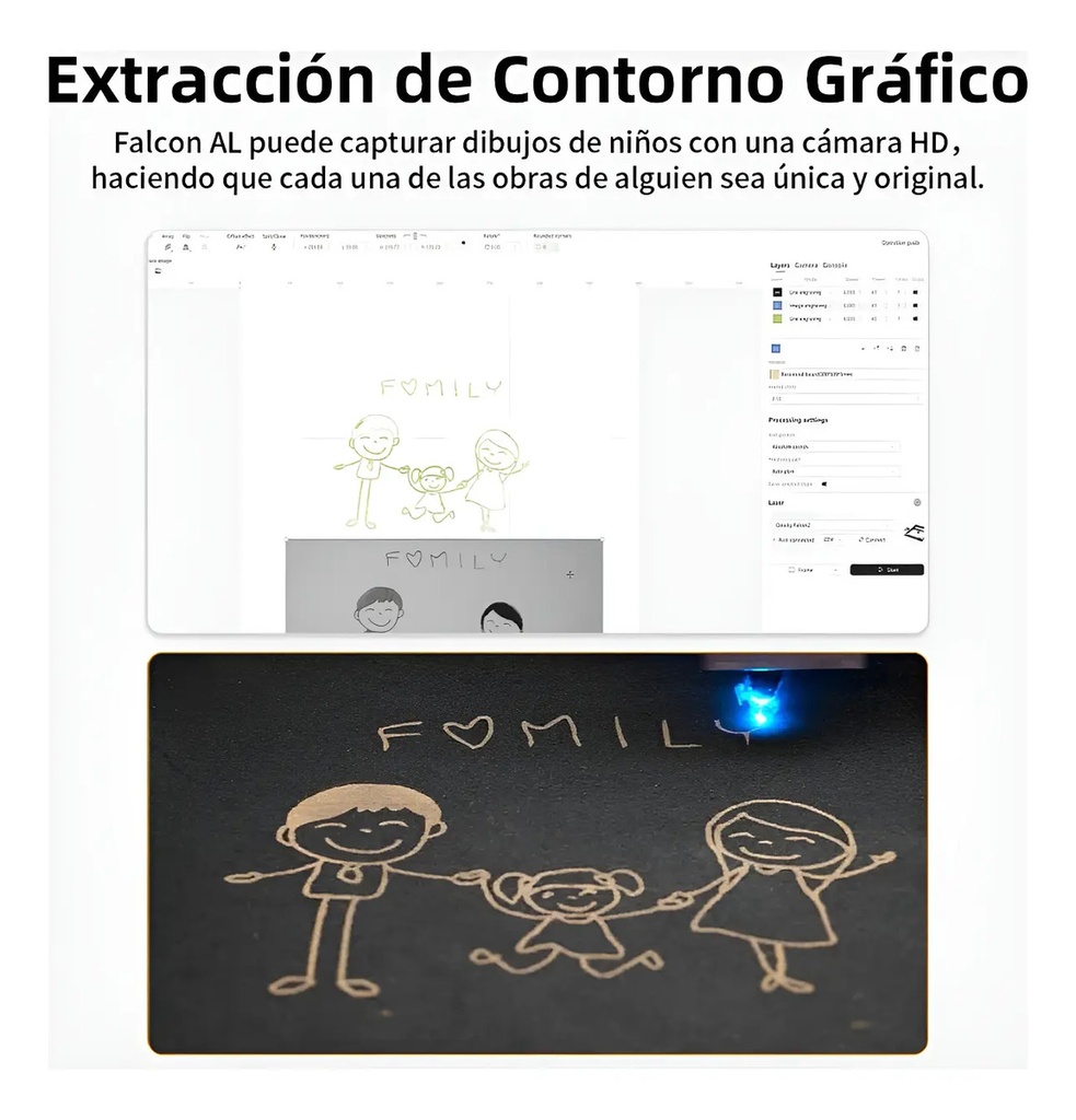 Grabadora  Laser Creality Falcon A1 10w Cobertor-aire-camara