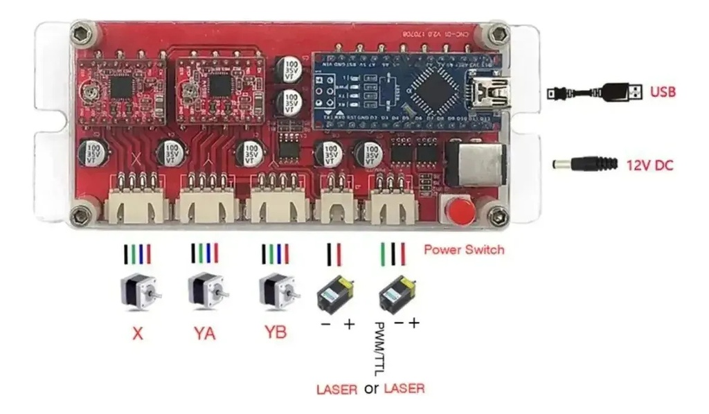 Placa Controladora Chronos Maker Cnc Laser 2 0 3 Ejes