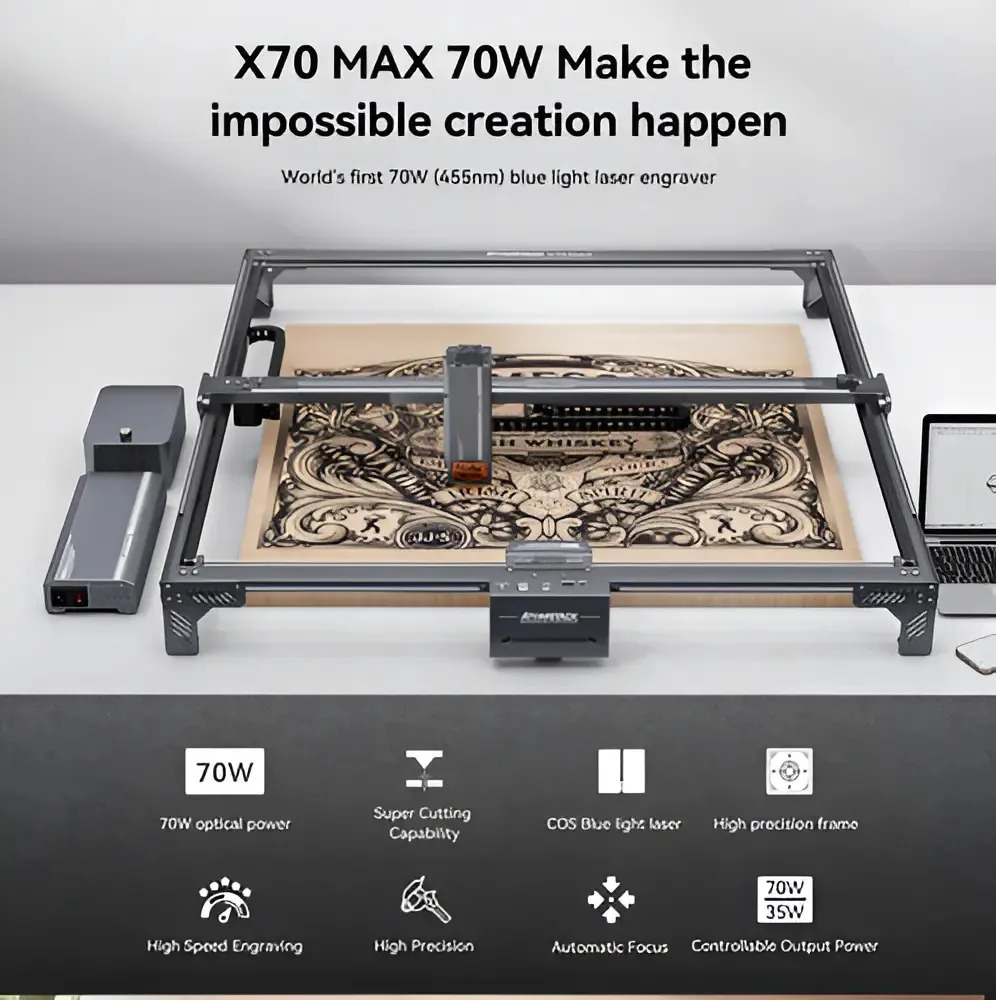 Atomstack X70 Max - 70w Opticos - La Mas Potente Del Mercado