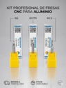 Set x3 Fresas 3,175mm Una Flauta Para Plastico/Aluminio