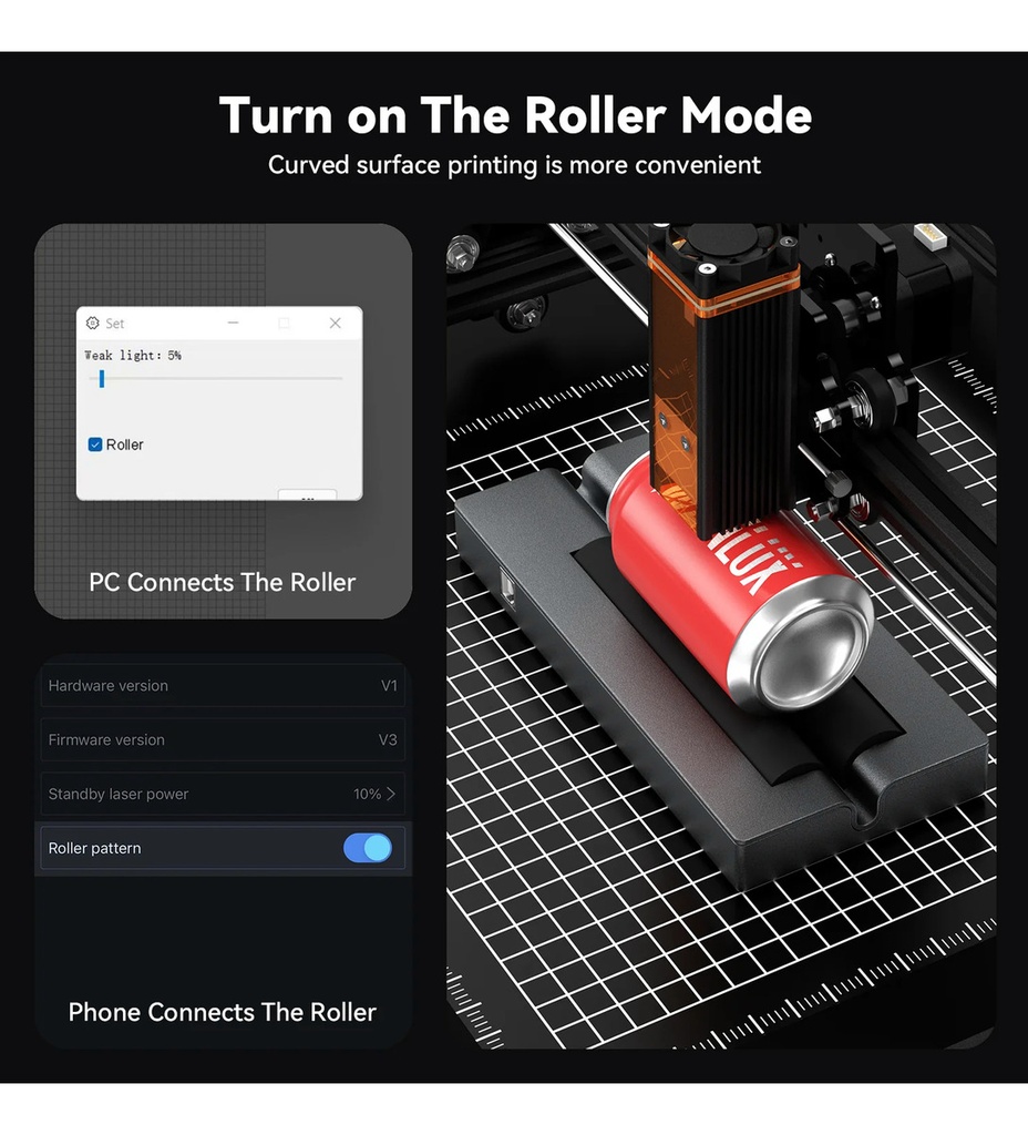 Accesorio Rotativo Cnc Laser Wainlux R1