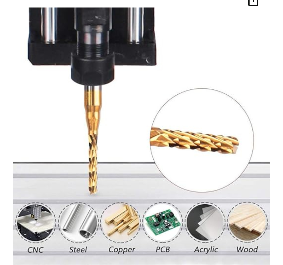 Set 10 Fresas  Para Cnc 3018 Pcb, Metales, Madera, Plastico