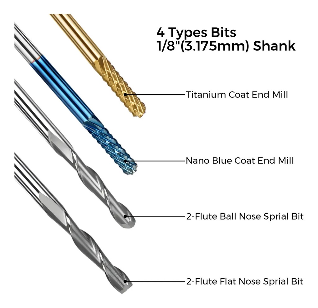 10 Fresas Nano Para Cnc 3018 Pcb, Metales, Madera, Plastico