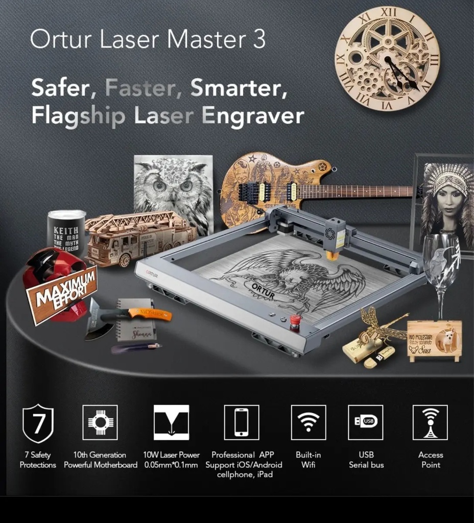  Nueva Ortur 3 Cnc Laser Corta 3mm Mdf En 1 Pasada Con Wifi 