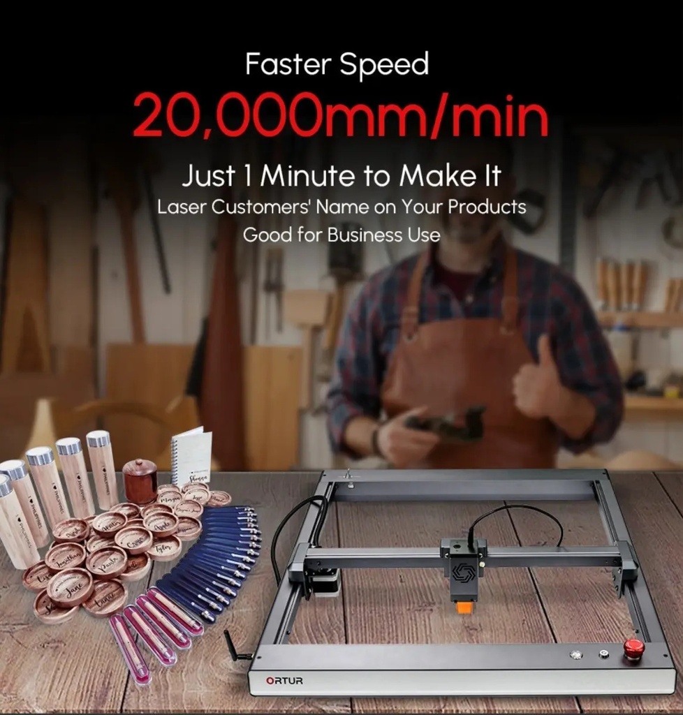  Nueva Ortur 3 Cnc Laser Corta 3mm Mdf En 1 Pasada Con Wifi 