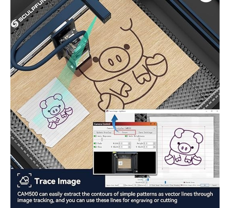 Sculpfun Cam 500 Para Lightburn - Escaner Posicionamiento