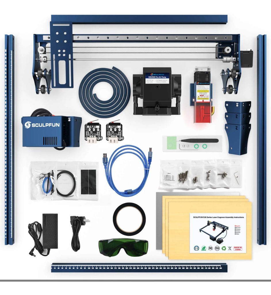 Sculpfun S30 10w Opticos Con Asistente Aire Automatico
