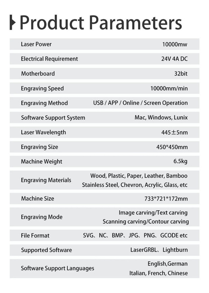 Cnc Laser Two Trees Ts2 10w Opticos Auto Focus Graba Y Corta