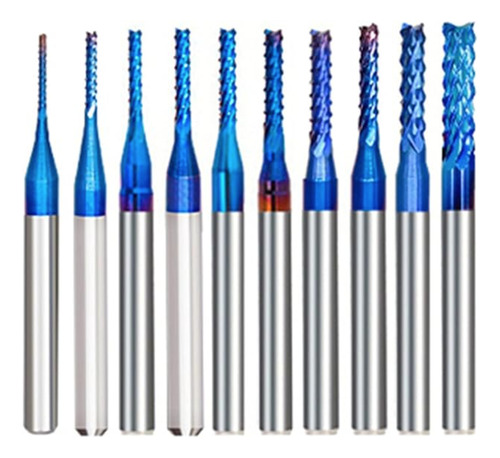 10 Fresas Nano Para Cnc 3018 Pcb, Metales, Madera, Plastico