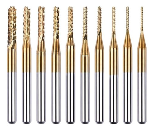 Set 10 Fresas  Para Cnc 3018 Pcb, Metales, Madera, Plastico