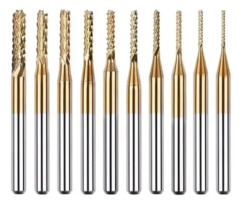 Set 10 Fresas  Para Cnc 3018 Pcb, Metales, Madera, Plastico
